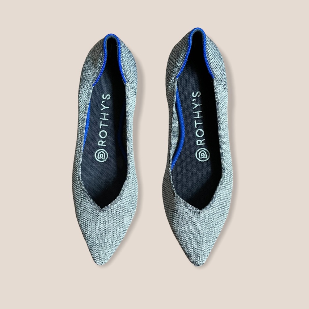 Rothy’s Retired The Point Taupe Heather Grey 6